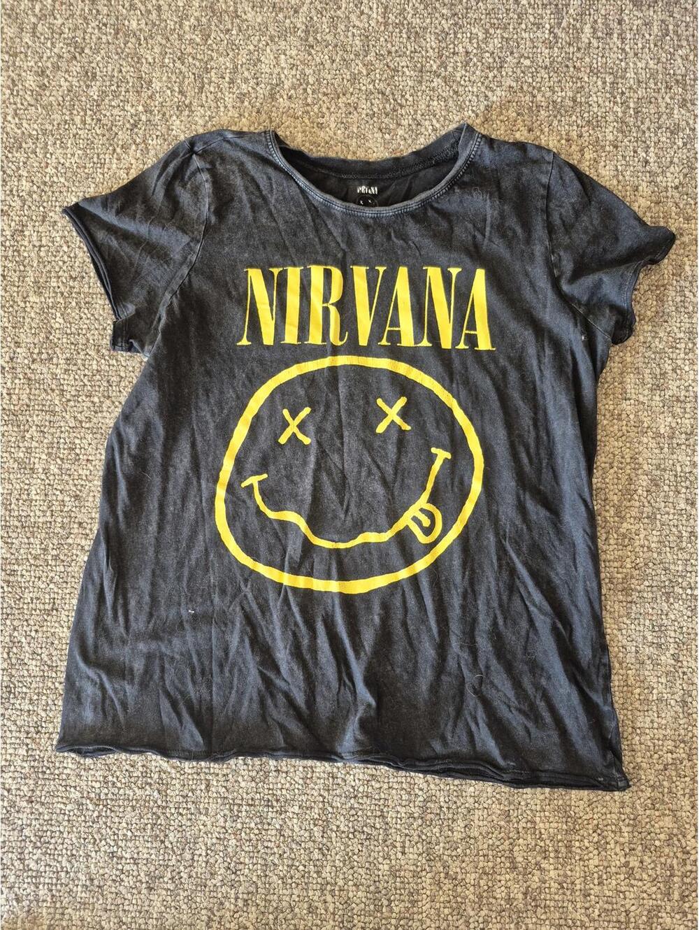 Nirvana Black Graphic Band T-Shirt Size 0